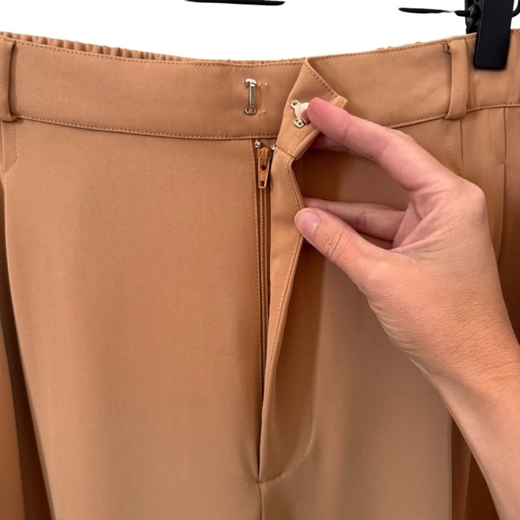 NWT ABLE Claire Crepe Wide Leg Pant in "Camel" Tan Size 12 - Picture 5 of 15